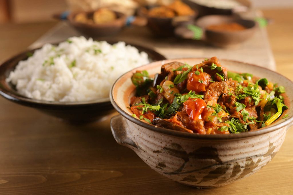 Curry cooked at Sharpham