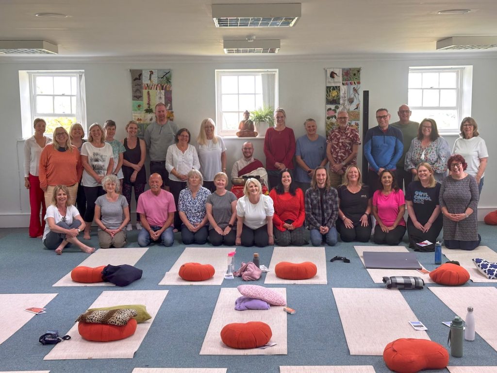 Group photo from relaxation day retreat in Botanic Gardens of Wales