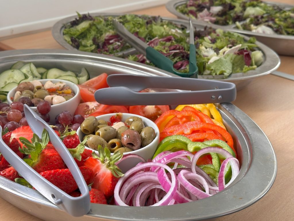 Buffet salads prepared by the Botanic Garden chefs
